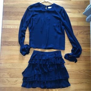 Ali & Jay Navy 2pc - Blouse & Skirt - Small